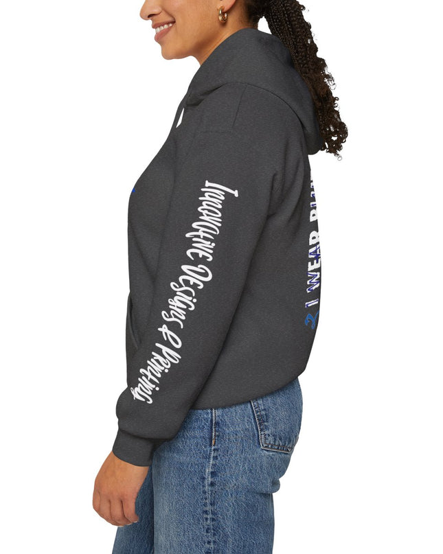 I Wear Blue In March - Colon Cancer Awareness - Unisex Heavy Blend Hoodie