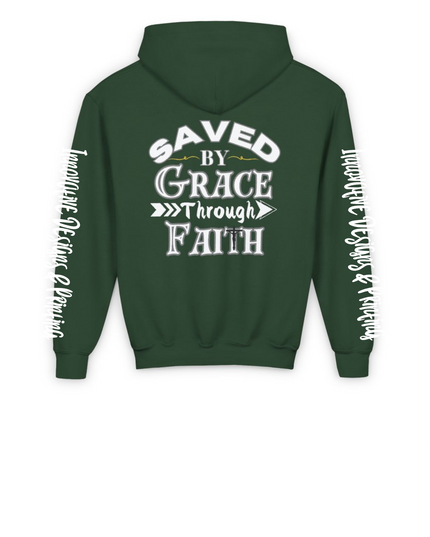 Saved By Grace Through Faith - Heavy Blend Youth Hoodie