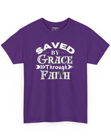 Saved By Grace Through Faith - Adult Gildan Unisex Heavy Cotton T-Shirt