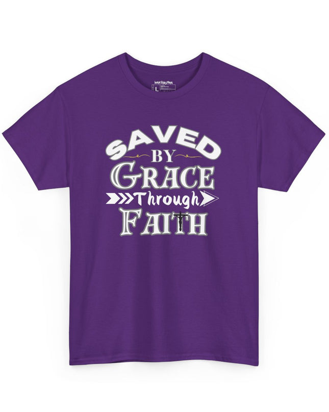 Saved By Grace Through Faith - Adult Gildan Unisex Heavy Cotton T-Shirt