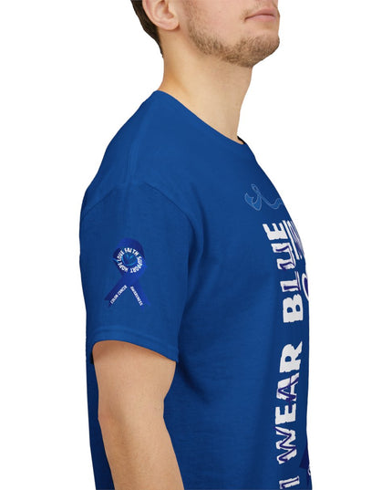 I Wear Blue In March - Colon Cancer Awareness - Adult Unisex T-Shirt