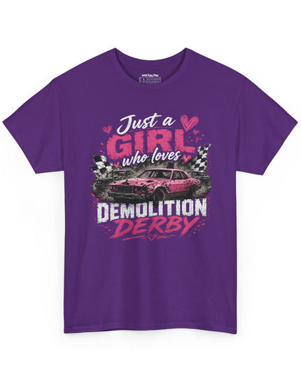Just A Girl Who Loves Demolition Derby – Unisex Heavy Cotton T-Shirt