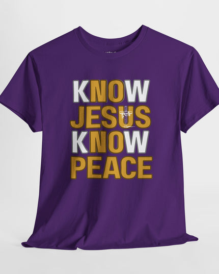 Know Jesus, Know Peace – No Jesus, No Peace -
Adult Gildan Heavy Cotton T-Shirt