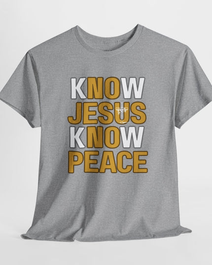 Know Jesus, Know Peace – No Jesus, No Peace -
Adult Gildan Heavy Cotton T-Shirt
