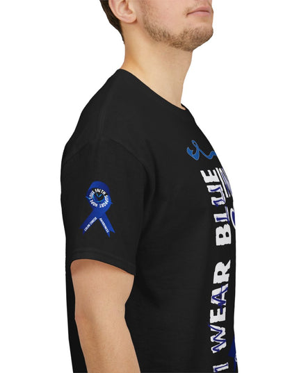 I Wear Blue In March - Colon Cancer Awareness - Adult Unisex T-Shirt
