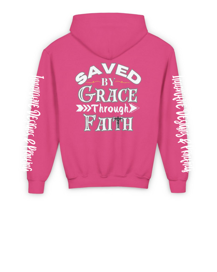 Saved By Grace Through Faith - Heavy Blend Youth Hoodie