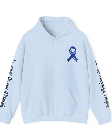 I Wear Blue In March - Colon Cancer Awareness - Unisex Heavy Blend Hoodie