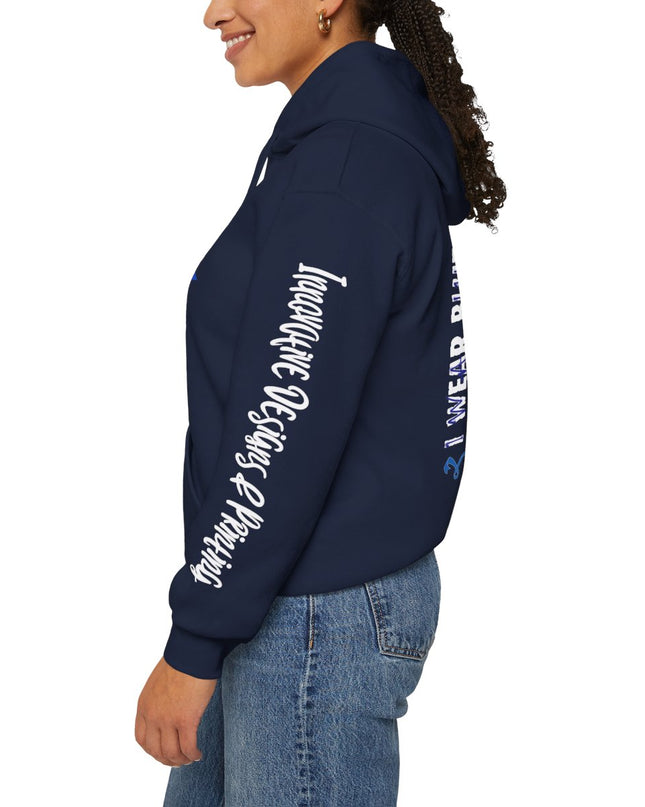 I Wear Blue In March - Colon Cancer Awareness - Unisex Heavy Blend Hoodie