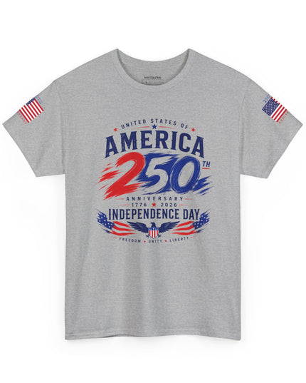 America 250th Anniversary - Independence Day – Patriotic Unisex Heavy Cotton T-Shirt