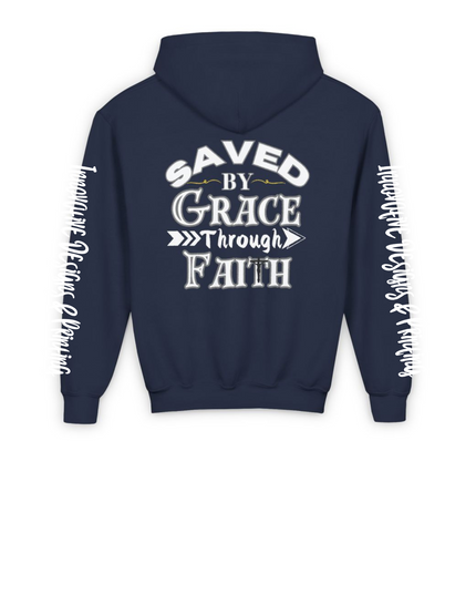 Saved By Grace Through Faith - Heavy Blend Youth Hoodie