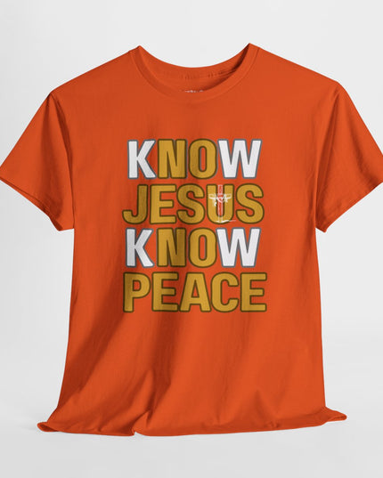 Know Jesus, Know Peace – No Jesus, No Peace -
Adult Gildan Heavy Cotton T-Shirt