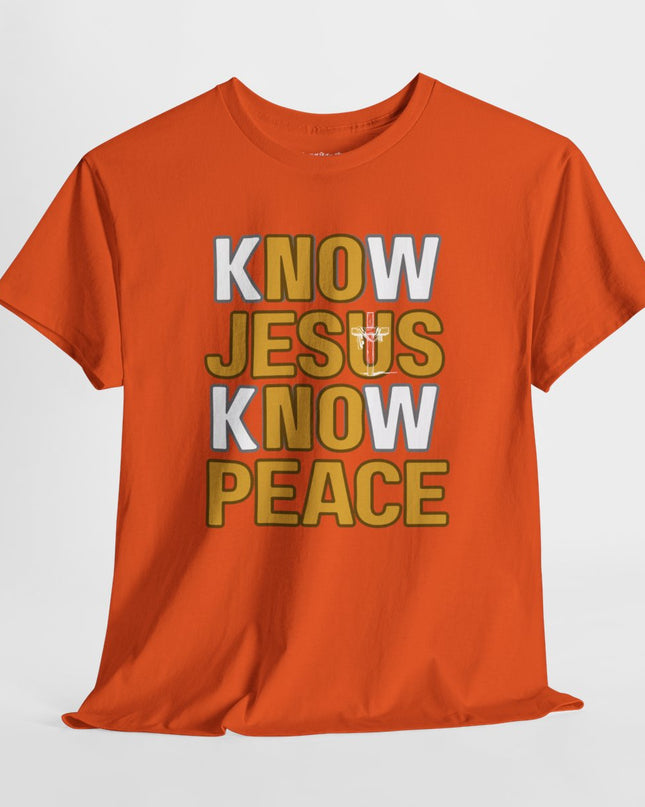 Know Jesus, Know Peace – No Jesus, No Peace -
Adult Gildan Heavy Cotton T-Shirt