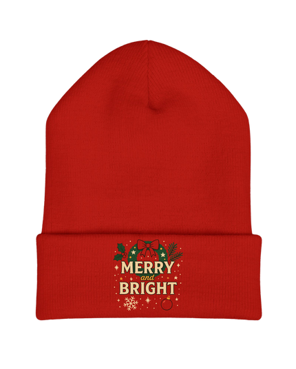 🎅 Merry & Bright – Yupoong 1501 Unisex Cuffed Knit Beanie