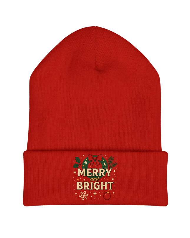 🎅 Merry & Bright – Yupoong 1501 Unisex Cuffed Knit Beanie