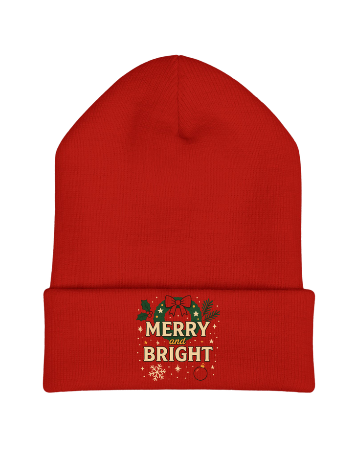 🎅 Merry & Bright – Yupoong 1501 Unisex Cuffed Knit Beanie