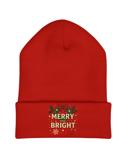 🎅 Merry & Bright – Yupoong 1501 Unisex Cuffed Knit Beanie