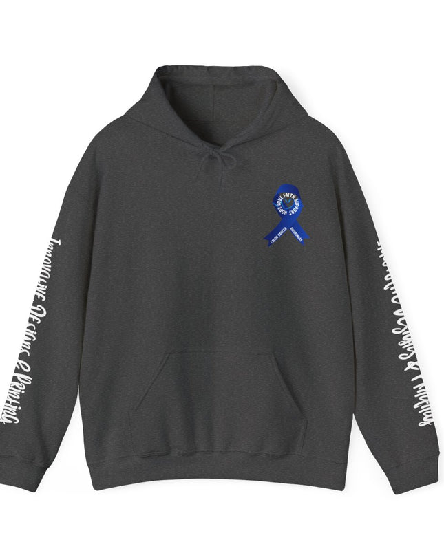 I Wear Blue In March - Colon Cancer Awareness - Unisex Heavy Blend Hoodie
