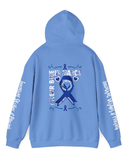 I Wear Blue In March - Colon Cancer Awareness - Unisex Heavy Blend Hoodie