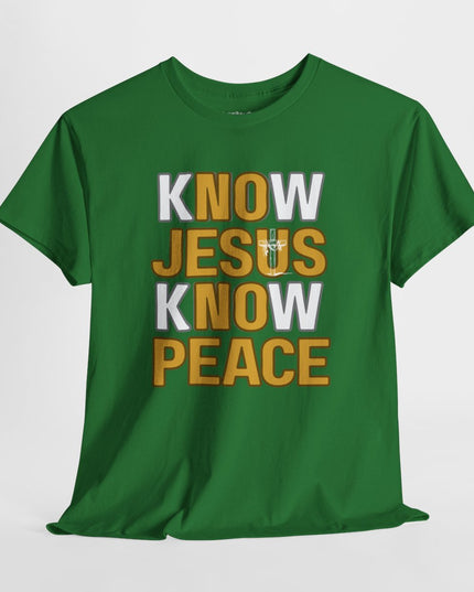 Know Jesus, Know Peace – No Jesus, No Peace -
Adult Gildan Heavy Cotton T-Shirt