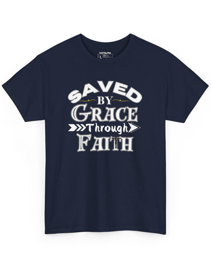 Saved By Grace Through Faith - Adult Gildan Unisex Heavy Cotton T-Shirt