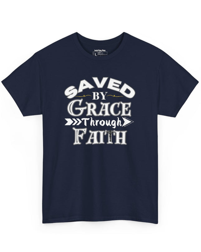 Saved By Grace Through Faith - Adult Gildan Unisex Heavy Cotton T-Shirt