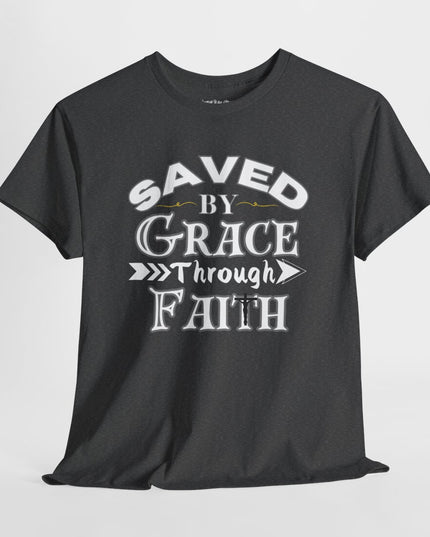 Saved By Grace Through Faith - Adult Gildan Unisex Heavy Cotton T-Shirt