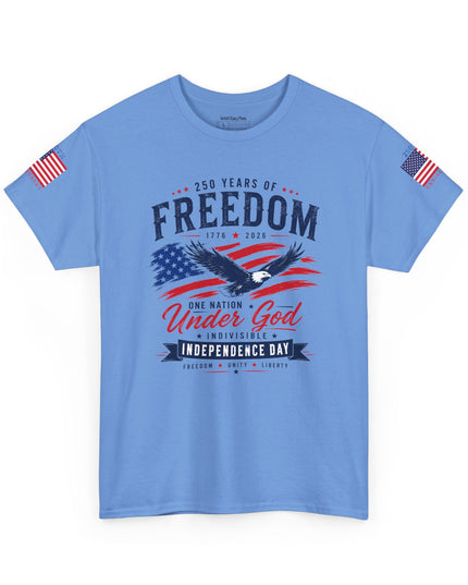 🇺🇸250 Years of Freedom – One Nation Under God – Independence Day Patriotic Unisex Heavy Cotton T-Shirt