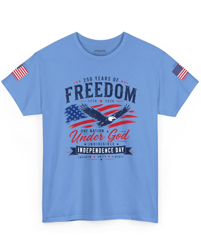 🇺🇸250 Years of Freedom – One Nation Under God – Independence Day Patriotic Unisex Heavy Cotton T-Shirt