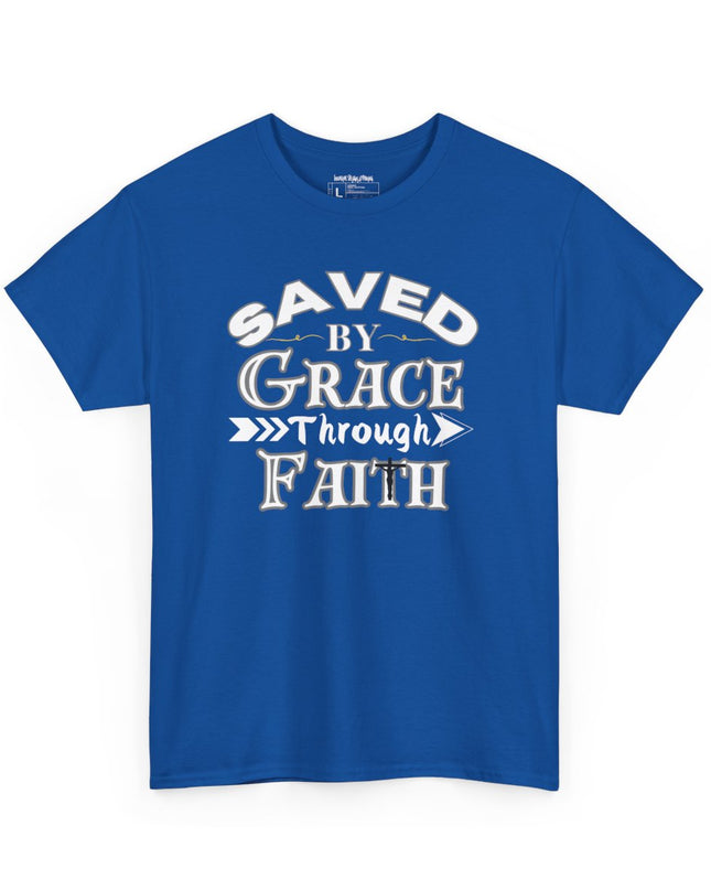 Saved By Grace Through Faith - Adult Gildan Unisex Heavy Cotton T-Shirt