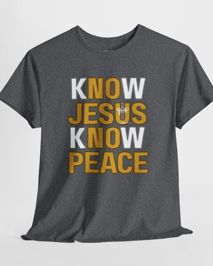 Know Jesus, Know Peace – No Jesus, No Peace -
Adult Gildan Heavy Cotton T-Shirt
