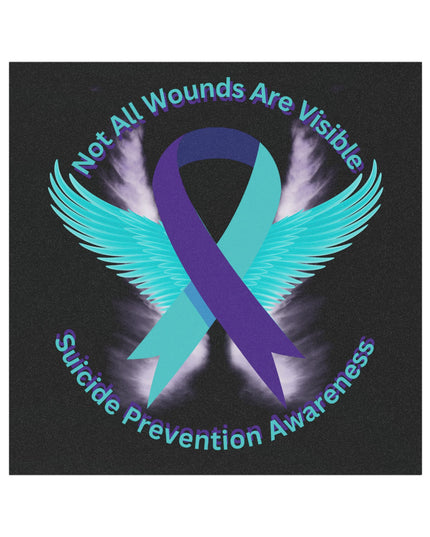 Suicide Prevention Awareness Car Magnet – Teal & Purple Ribbon Support Decal 5x5"