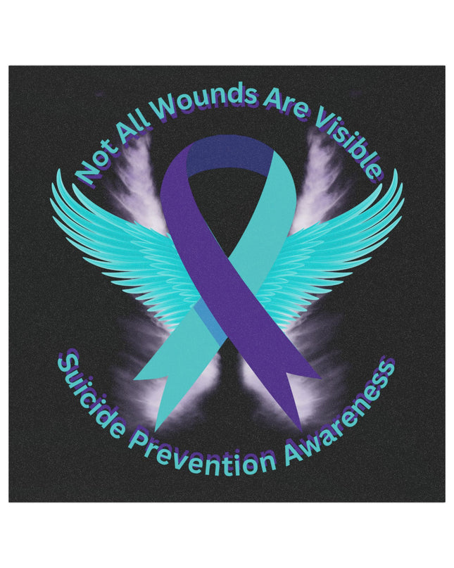 Suicide Prevention Awareness Car Magnet – Teal & Purple Ribbon Support Decal 5x5"