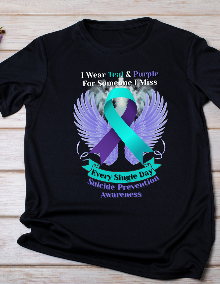 I Wear Teal & Purple for Someone I Miss - Suicide Prevention Awareness T-Shirt