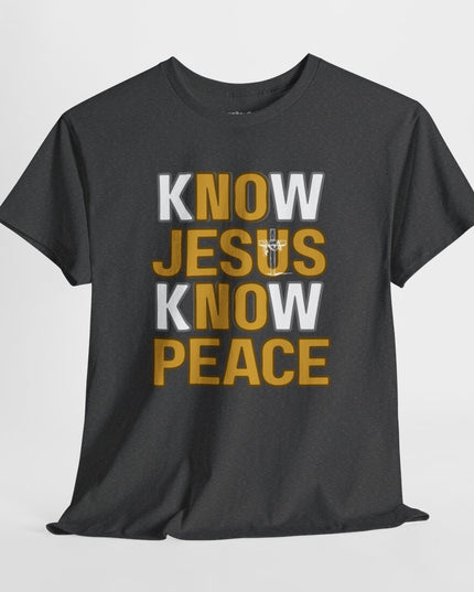 Know Jesus, Know Peace – No Jesus, No Peace -
Adult Gildan Heavy Cotton T-Shirt